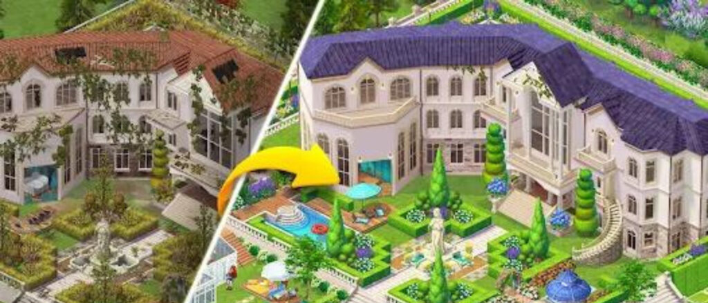 Sunny House Merge mansion game